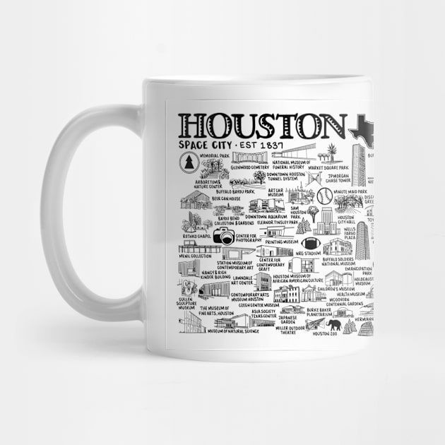 Houston Texas Map by fiberandgloss